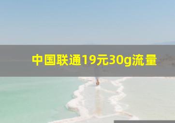 中国联通19元30g流量