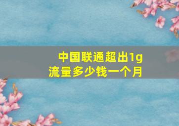 中国联通超出1g流量多少钱一个月