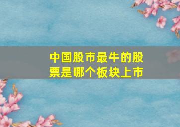 中国股市最牛的股票是哪个板块上市