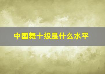 中国舞十级是什么水平