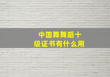 中国舞舞蹈十级证书有什么用