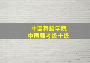 中国舞蹈学院中国舞考级十级