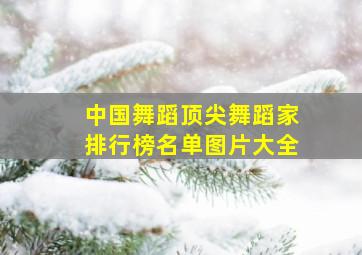 中国舞蹈顶尖舞蹈家排行榜名单图片大全