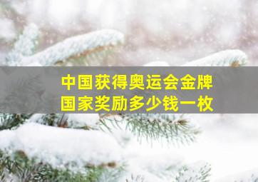 中国获得奥运会金牌国家奖励多少钱一枚