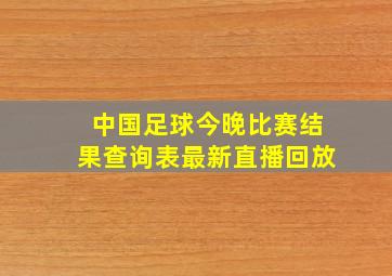 中国足球今晚比赛结果查询表最新直播回放