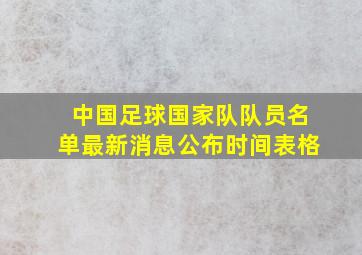 中国足球国家队队员名单最新消息公布时间表格