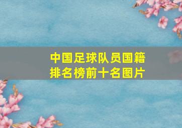 中国足球队员国籍排名榜前十名图片