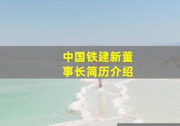 中国铁建新董事长简历介绍