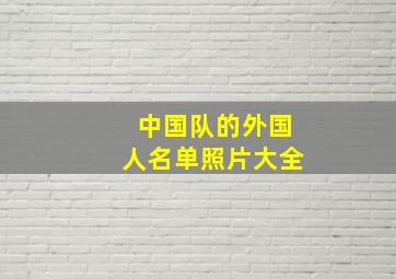 中国队的外国人名单照片大全