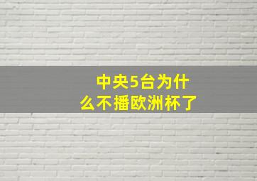 中央5台为什么不播欧洲杯了