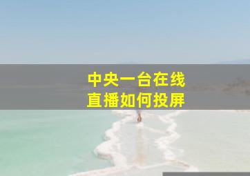 中央一台在线直播如何投屏