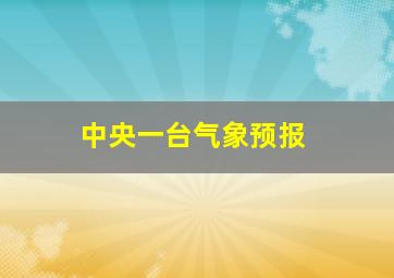 中央一台气象预报