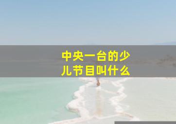 中央一台的少儿节目叫什么