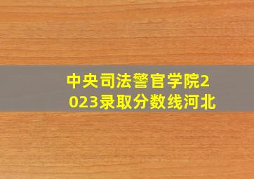 中央司法警官学院2023录取分数线河北