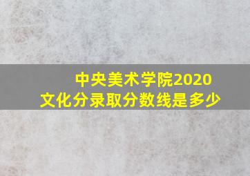 中央美术学院2020文化分录取分数线是多少