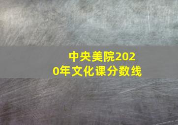 中央美院2020年文化课分数线