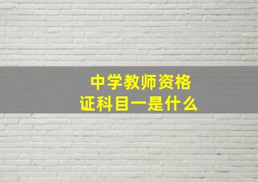 中学教师资格证科目一是什么