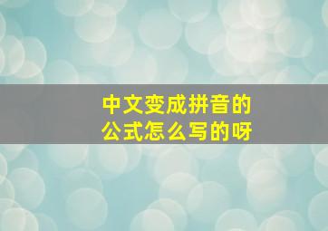 中文变成拼音的公式怎么写的呀