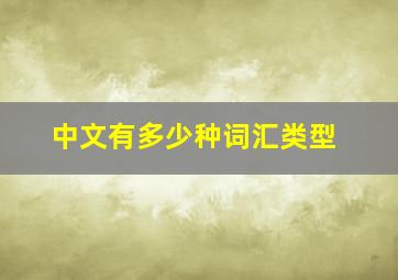 中文有多少种词汇类型