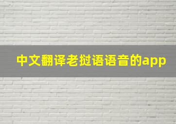 中文翻译老挝语语音的app