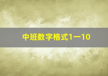 中班数字格式1一10