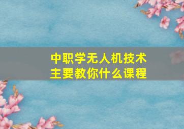 中职学无人机技术主要教你什么课程