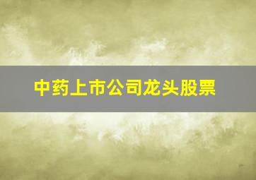 中药上市公司龙头股票