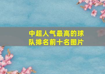 中超人气最高的球队排名前十名图片