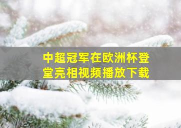 中超冠军在欧洲杯登堂亮相视频播放下载