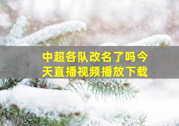 中超各队改名了吗今天直播视频播放下载