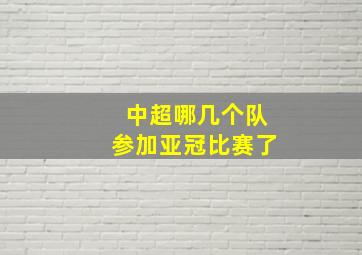 中超哪几个队参加亚冠比赛了