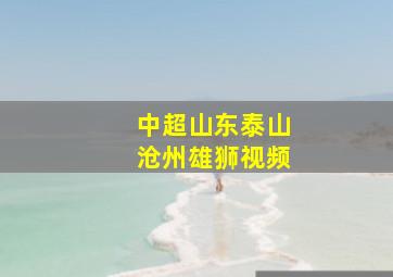 中超山东泰山沧州雄狮视频