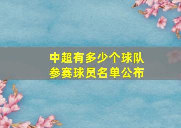 中超有多少个球队参赛球员名单公布