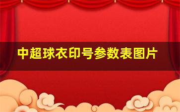 中超球衣印号参数表图片