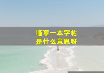 临摹一本字帖是什么意思呀