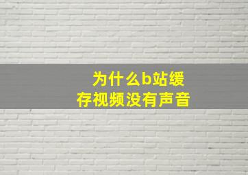 为什么b站缓存视频没有声音