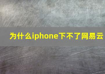 为什么iphone下不了网易云