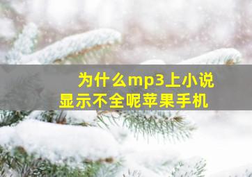 为什么mp3上小说显示不全呢苹果手机