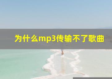 为什么mp3传输不了歌曲