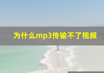 为什么mp3传输不了视频