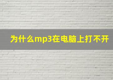 为什么mp3在电脑上打不开