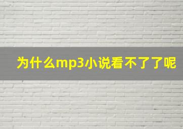 为什么mp3小说看不了了呢