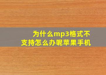 为什么mp3格式不支持怎么办呢苹果手机