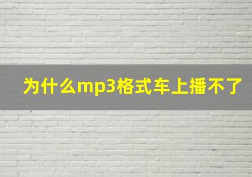 为什么mp3格式车上播不了