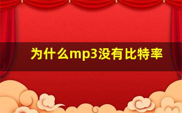 为什么mp3没有比特率