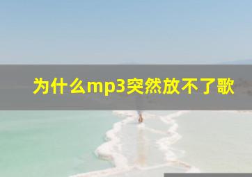 为什么mp3突然放不了歌