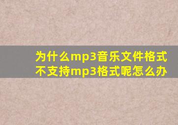 为什么mp3音乐文件格式不支持mp3格式呢怎么办