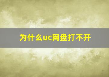 为什么uc网盘打不开