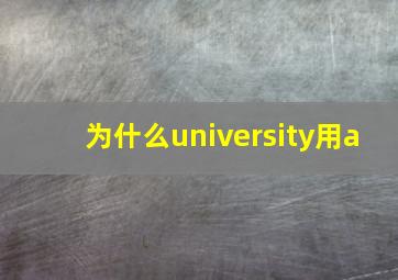 为什么university用a