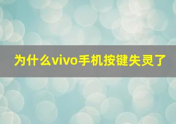 为什么vivo手机按键失灵了